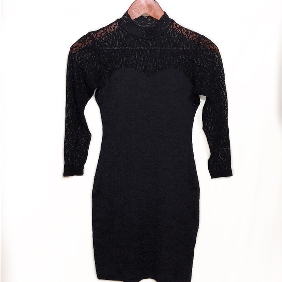 black stretch lace dress